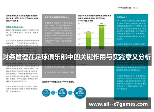 财务管理在足球俱乐部中的关键作用与实践意义分析 财务管理在足球俱乐部中的关键作用与实践意义分析